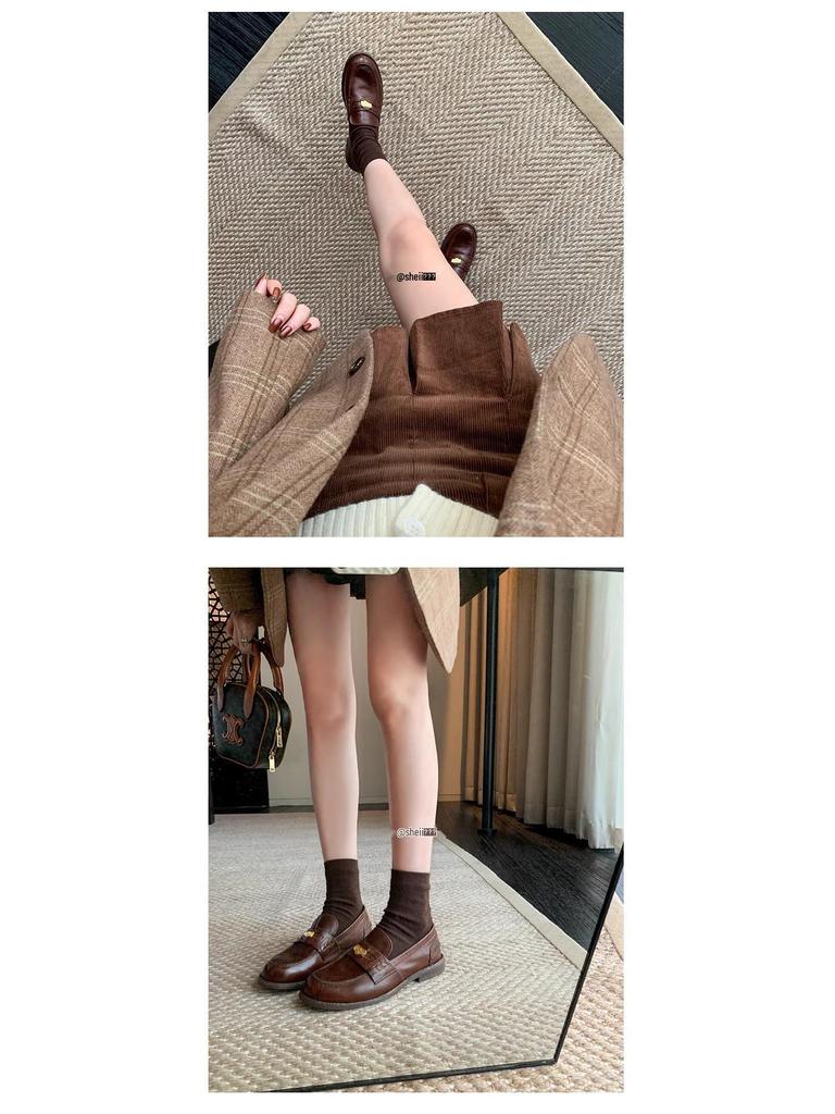 Трендовые лоферы на платформе с массивным каблуком из лошадиной кожи: Винтажный потертый цвет, универсальный и модный