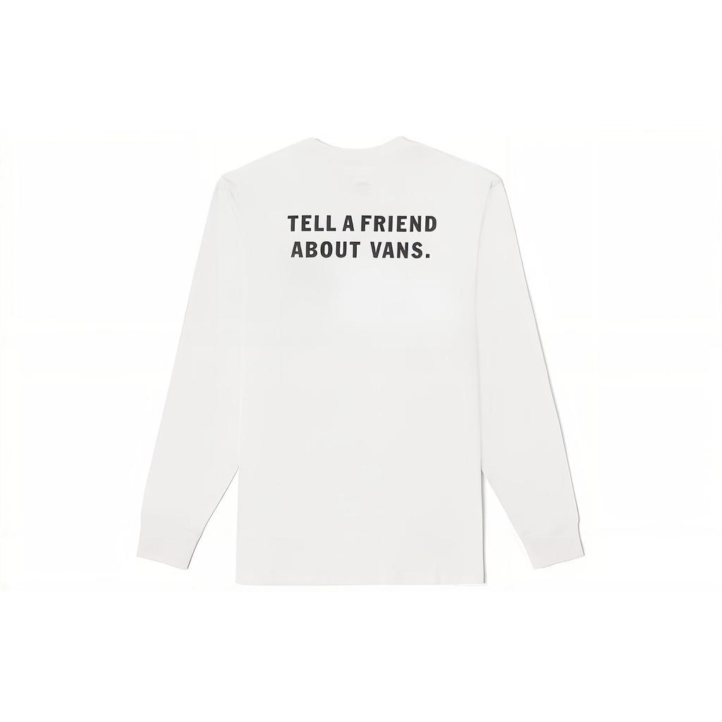 Vans Футболка-пуловер с круглым вырезом и длинными рукавами, унисекс, белый цвет VN0A54NWWHT
