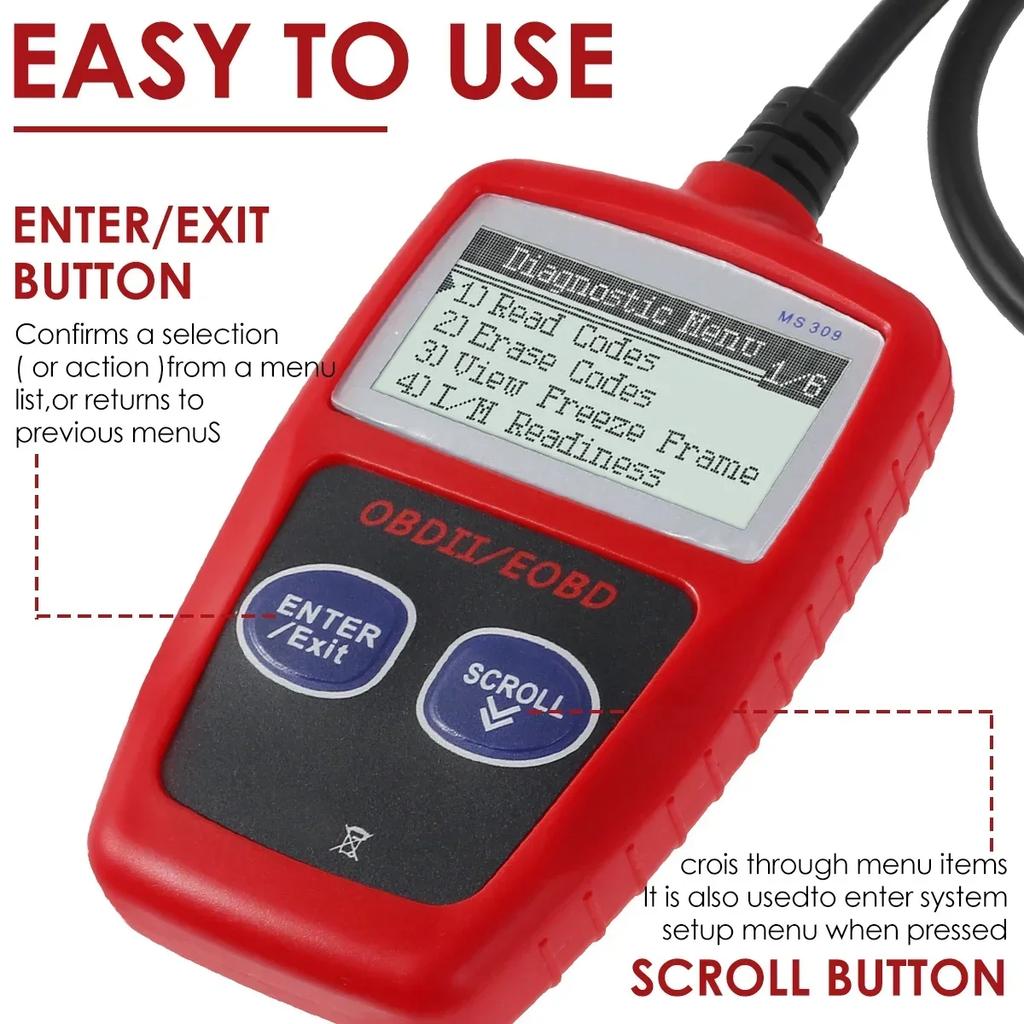Multifunctional Car Fault Code Reader - Precise Engine Diagnostic Scanner for Peugeot (Read/Erase/View Codes)