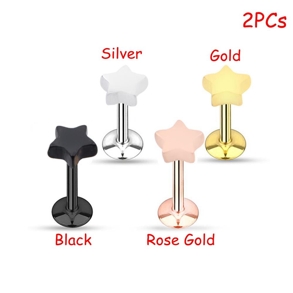 Лабреты Штанга для губы Штанга Украшения для пирсинга тела Хрящ Хеликс Серьги-гвоздики для уха Трагус Серьги Форма звезды