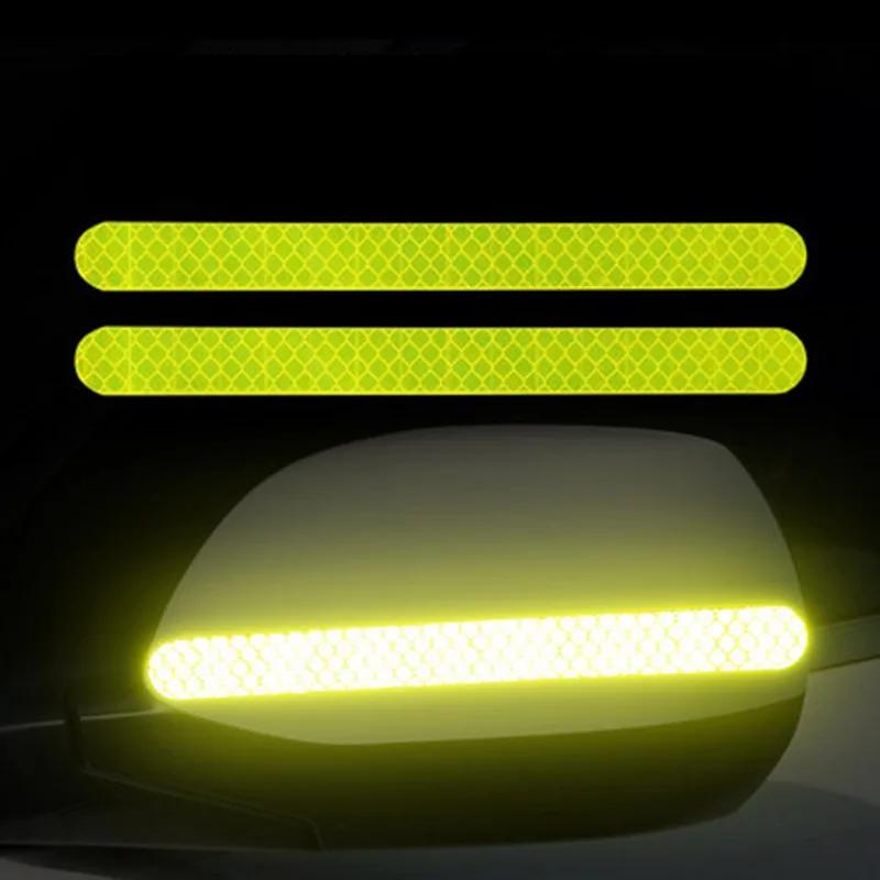 2 шт. Автомобильный отражатель Наклейки заднего вида Зеркальная светоотражающая лента Автоаксессуары Внешняя светоотражающая лента Светоотражающая полоса