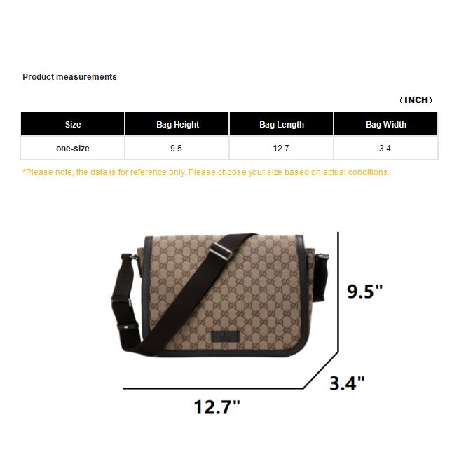 Gucci Large Capacity Logo Canvas And Leather Messenger Bag Unisex bags Ebony Dark-Brown 449171-KY9KN-9886