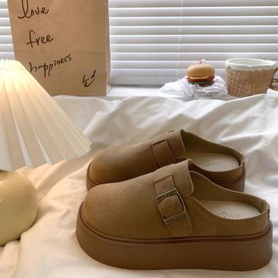 Носите ленивых людей одной ногой, ретро толстая подошва увеличивающая рост сумка голова полушлепанцы, женские осенние новые модели