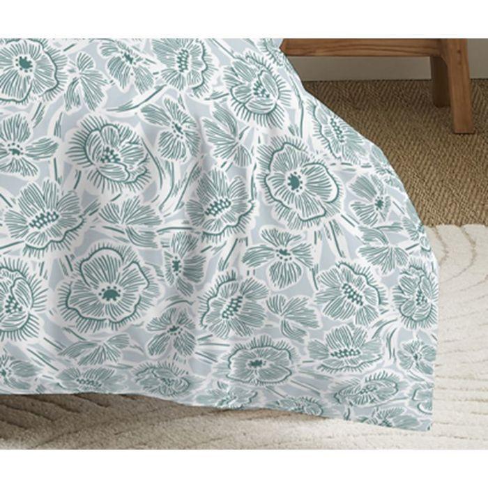 Complete Reversible Duvet Cover Pack for 160 X 200 Cm Bed Agathe Celadon