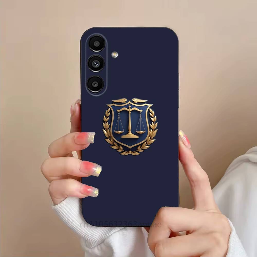 Чехол для телефона 'Закон Судья Справедливость Адвокат' для Samsung S25,24,21,22,23,S30,Ultra,S20,Plus,Fe,Lite,Note,S10,S9, Черный Мягкий