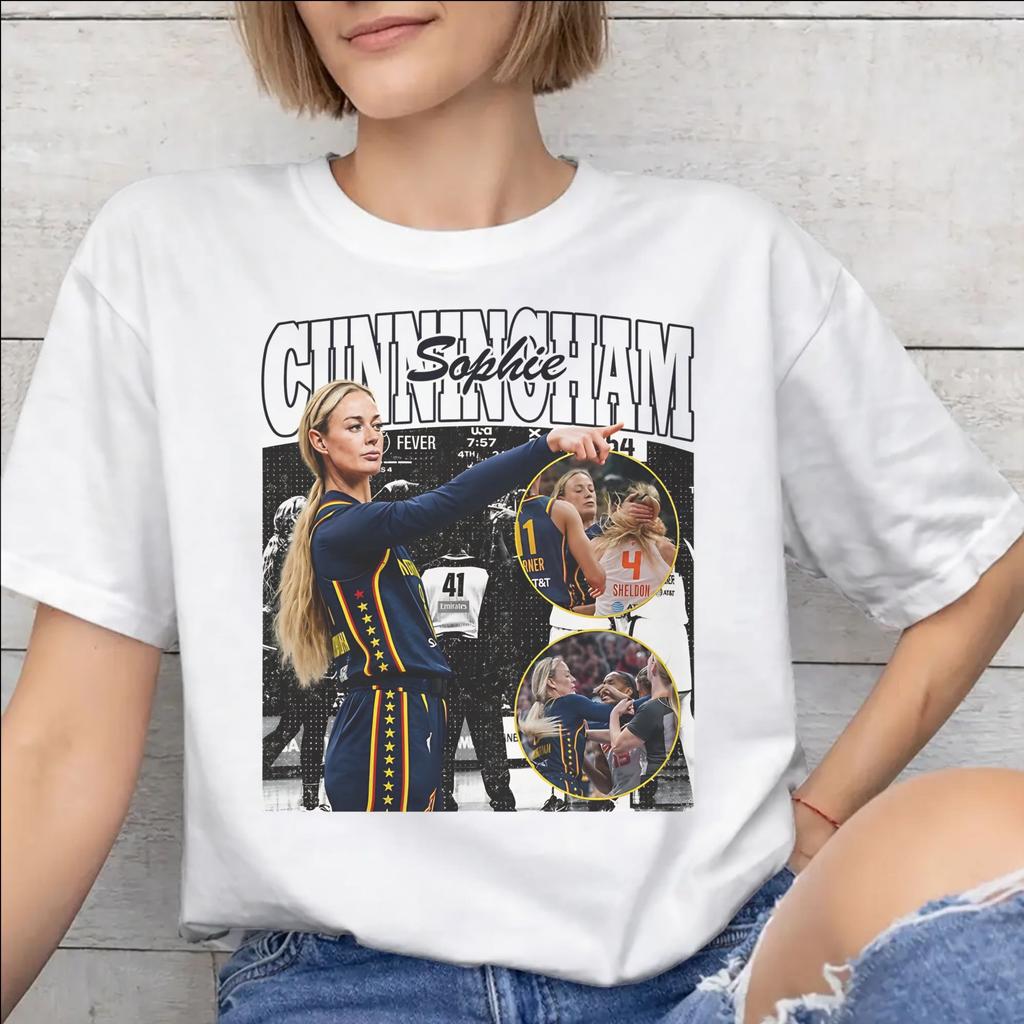Sophie Cunningham Pointing Meme Printed T Shirts Unisex WoUnisex Cotton Tee Shirt Clothes