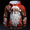 2025 Santa Claus Men's Hoodie Fashion 3D Printed Hoodie Street Christmas Hoodie with Hood and Front Pocket Designer Men's Hoodie