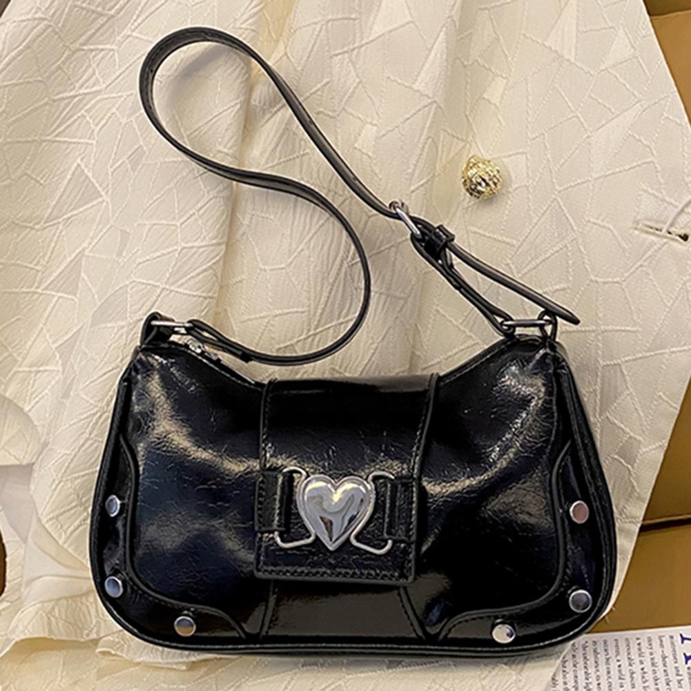 Модная сумка-слинг из ПУ кожи, большая вместимость, женская стильная сумка подмышку, регулируемый ремешок, Y2K, однотонная сумка-мессенджер