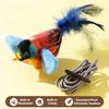 Интерактивная игрушка для кошек, перезаряжаемая чирикающая хлопающая птичка, нелетающая домашняя кошка, активируемая прикосновением, плюшевая игрушка с забавной игрушкой-палочкой для кошек