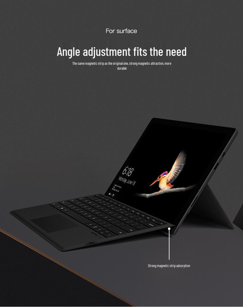 Чехол-клавиатура с подсветкой и сенсорной панелью Microsoft Surface Pro 34567 для Surface Go 23 - Bluetooth-клавиатура