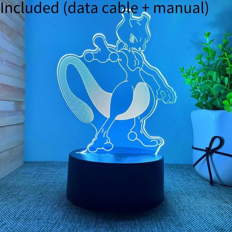 Креативный светодиодный 3D-ночник Пикачу, цветная акриловая декоративная настольная лампа, подарок