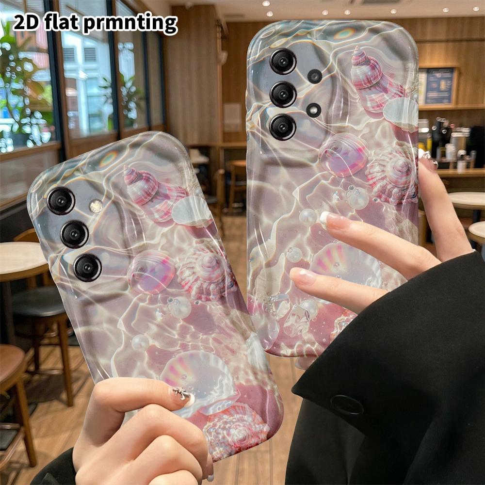 Чехол для телефона: 2D Плоский Защитный Чехол для Samsung Galaxy A34 A35 M05 M06 S20 S22 S21 FE Plus 5G, Светлая Жемчужина Ракушки, Подарок на Рождество и Хэллоуин