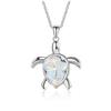 Bohemia Cute Turtle Pendant Necklace For Women Inlay Blue Imitation Opal Necklace Wedding Party Jewelry Christmas Gifts For Her