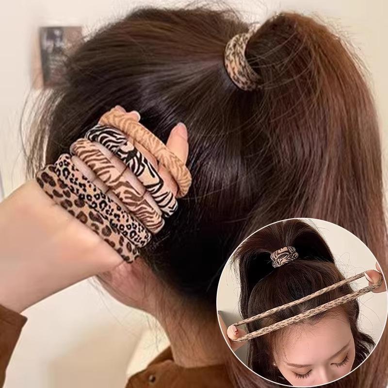 5/10pcs Leopard Print High Elastic Hair Ties Scrunchie High Elasticity Ponytail Holder Women Girls Hair Rings Rope Accessories