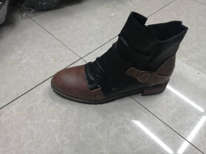 Мужские мотоциклетные ботинки, винтажные ковбойские короткие сапоги с круглой головкой, конские сапоги