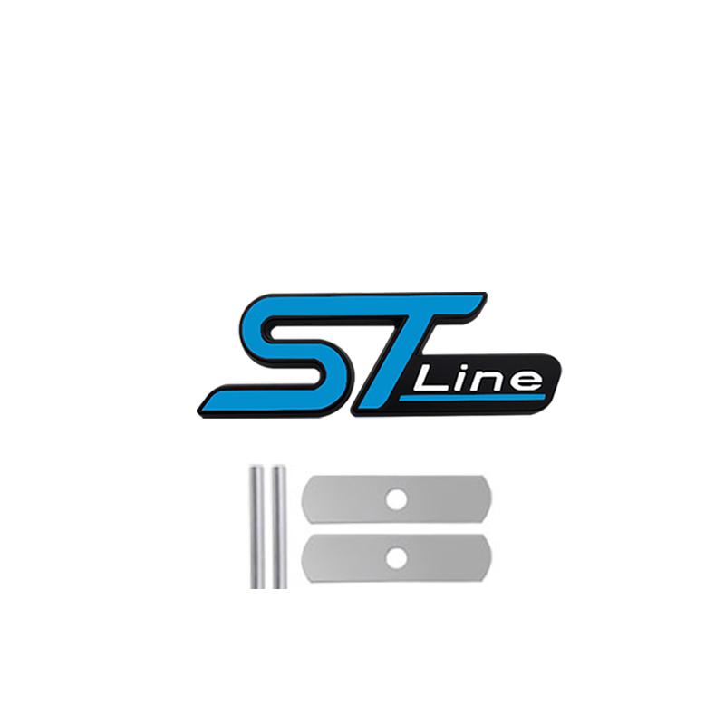 EUEX2 3D Metal ST LINE Front Grille Sticker Car Head Grill Emblem Badge Chrome Sticker for FORD FIESTA FOCUS MONDEO Auto Car Styling