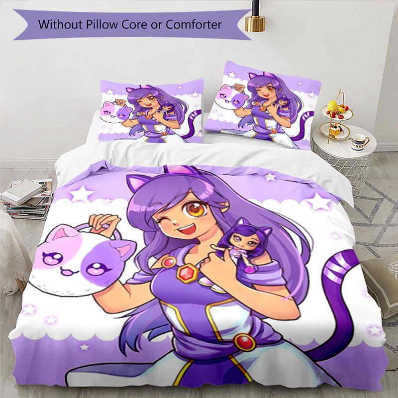 3pcs Aphmau Bedding Set Duvet Cover Closure Includes 1 Duvet Cover & 2 Pillowcases, Soft and Comfortable for All Seasons.