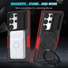 Push Window Camera Magnetic Case For Samsung Galaxy S23 Ultra S21 Plus S20 FE Note 20 Hybrid Armor Stand Wireless Charging Cover
