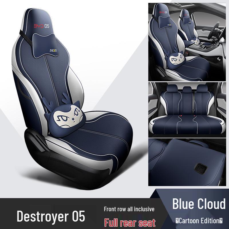 BYD Destroyer 05 Car Seat Cushion - Four Seasons, Full Surround, Five-Seat, Cartoon Design, Fits 22 Models