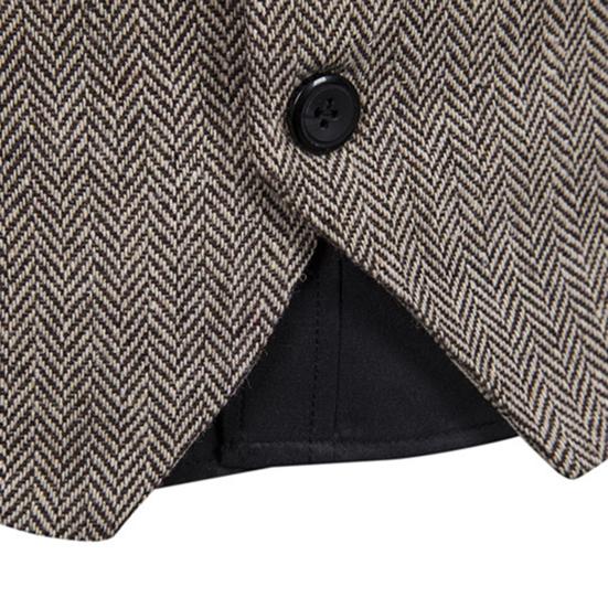 Мужской деловой жилет, деловой жилет с цепочкой, декор без рукавов, облегающий однобортный однобортный жилет с v-образным вырезом, против морщин, накладные карманы, мужское пальто