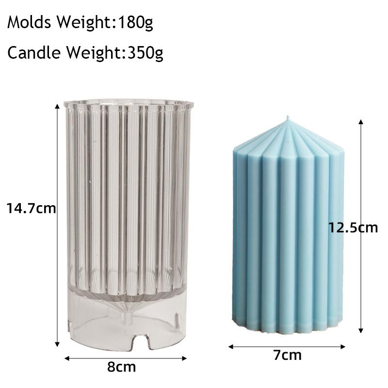 Акриловые формы для свечей, легко извлекаемые, длинная восковая форма-столб, сделай сам, большая полосатая колоннообразная коническая цилиндрическая форма для домашнего свадебного декора