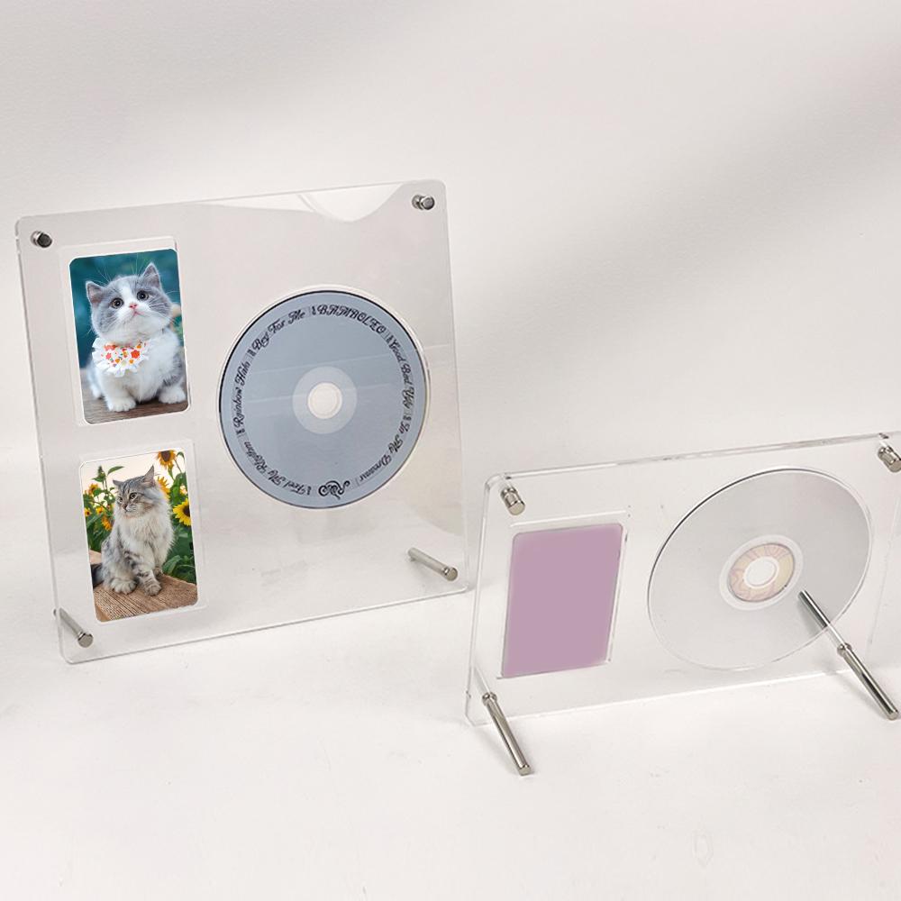 Полка для демонстрации карточек из альбома Фоторамка для CD Акриловая маленькая стойка для демонстрации карточек Высокопрозрачная подставка для CD Держатель для фотокарточек айдолов