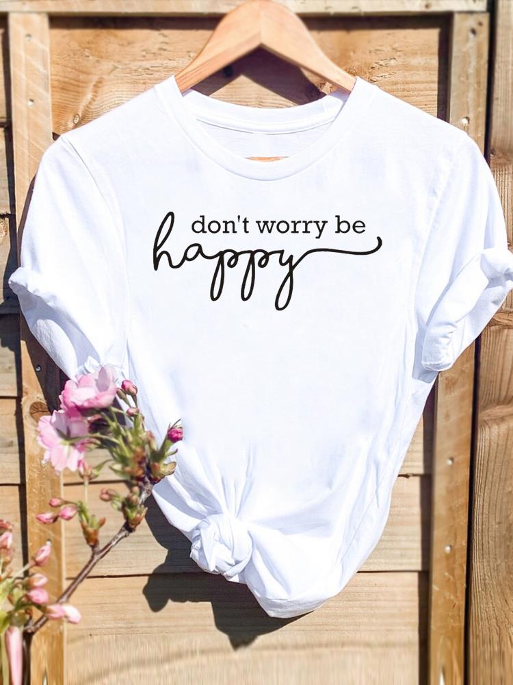 (Asian Size) Women's Love Letter Sweet Style Cute Top T Clothing Casual Fashion Print Female Casual Graphic Tee Short Sleeve T-shirts