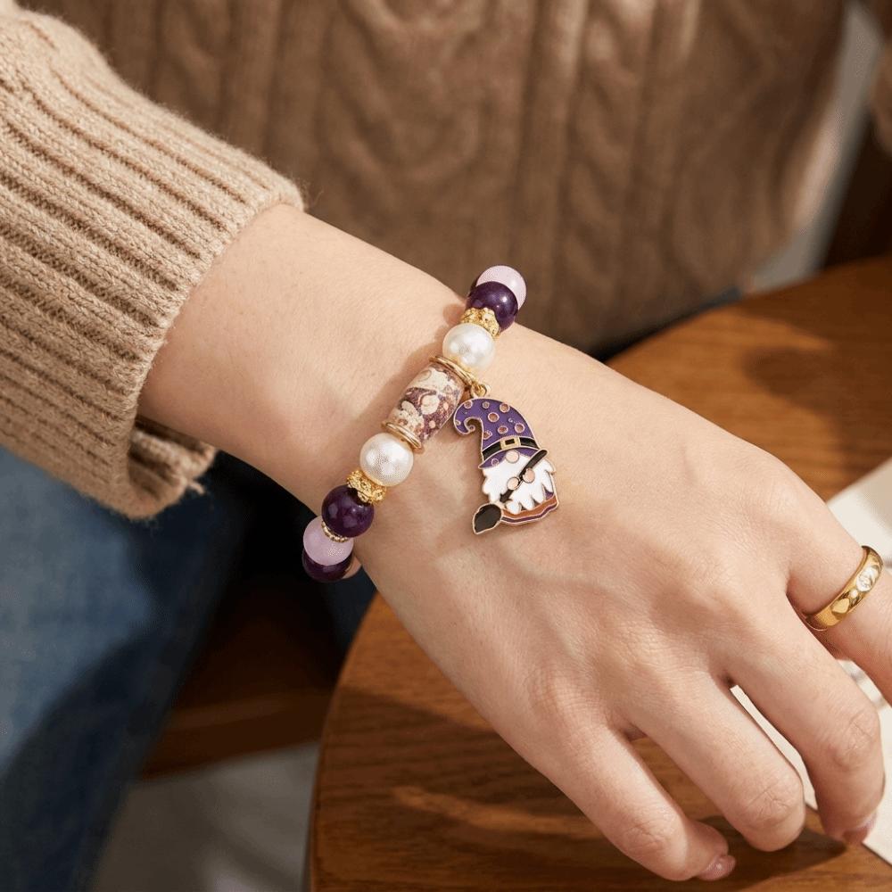Natural Crystal Dwarf Beaded Bracelet Elastic Rope Crystal Flower Bracelet Party Favor