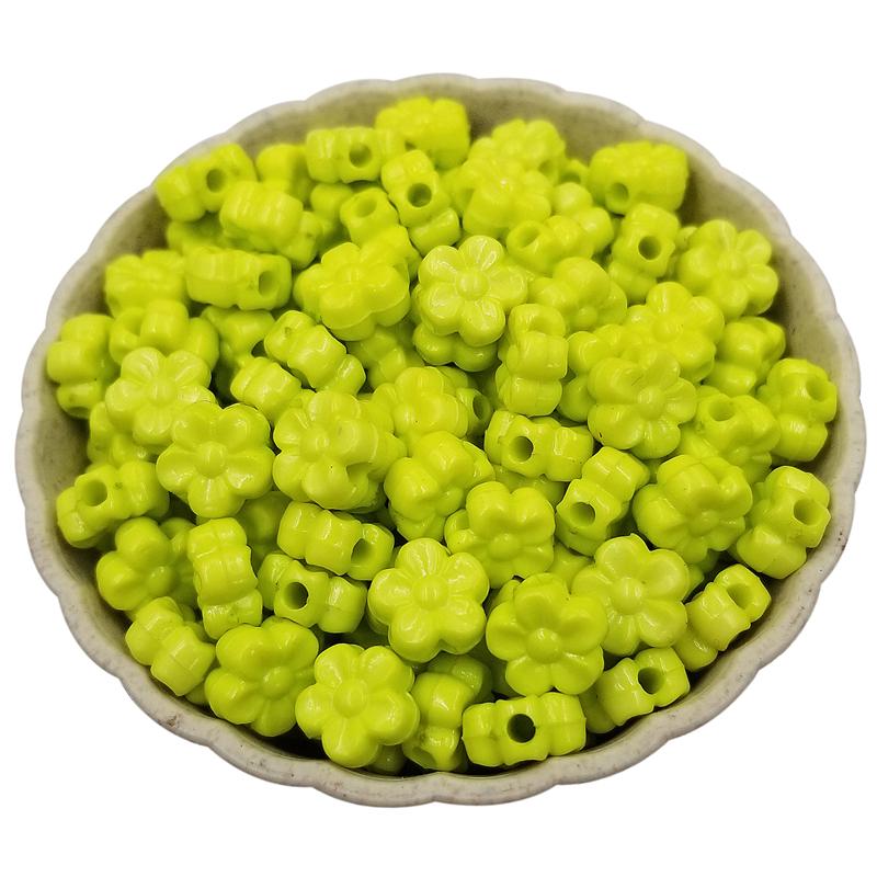 100 шт. 9 мм акриловые свободные бусины сплошной цвет DIY ювелирные аксессуары форма цветка ярких цветов ожерелье браслет кулон