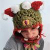 New Handmade Crocheted Striped Mixed Color Cat Ear Hat, Fashionable and Personalized Adult Hat