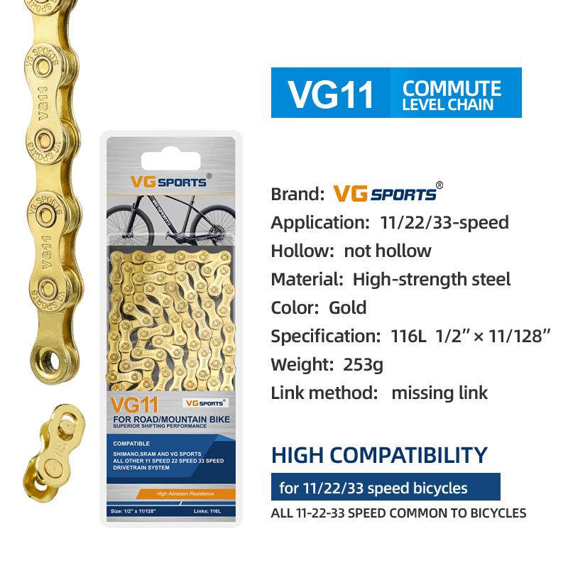 1 шт. Цепь для велосипеда VG Sports 8 9 10 11 скоростей Velocidade 8s 9s 10s 11s MTB Горный Шоссейный Велосипед Запчасти Аксессуары для Велосипеда