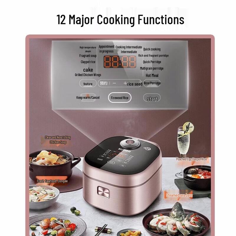 SUPOR 4L Smart Multifunction Electric Rice Cooker CN plug (adapter included)