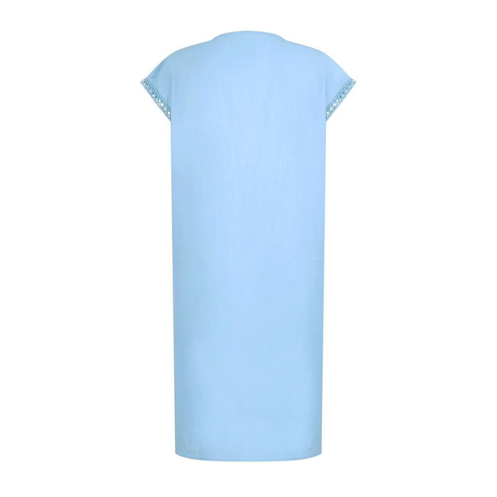 Ladies Lace Stitching V-neck Embroidery Exquisite Embroidered Dress