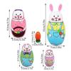 1-5X Easter Bunny Nesting Doll  Dolls Toys Wooden Russian Nesting Doll Russian Nesting Stacking Dolls Home Bedroom Craft Supplie