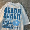 Ocean Beach Chase Sunset 1971 Loose Men Women Tshirts Pattern Tee Clothes Summer T Shirts Harajuku Loose Cotton Couple T-Shirt