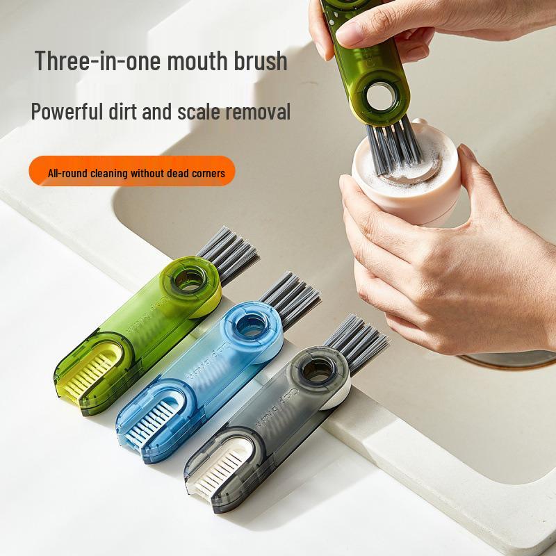 3-in-1 Cup & Bottle Cleaning Brush Set: Ideal for Thermoses, Mugs, Lids & Grooves