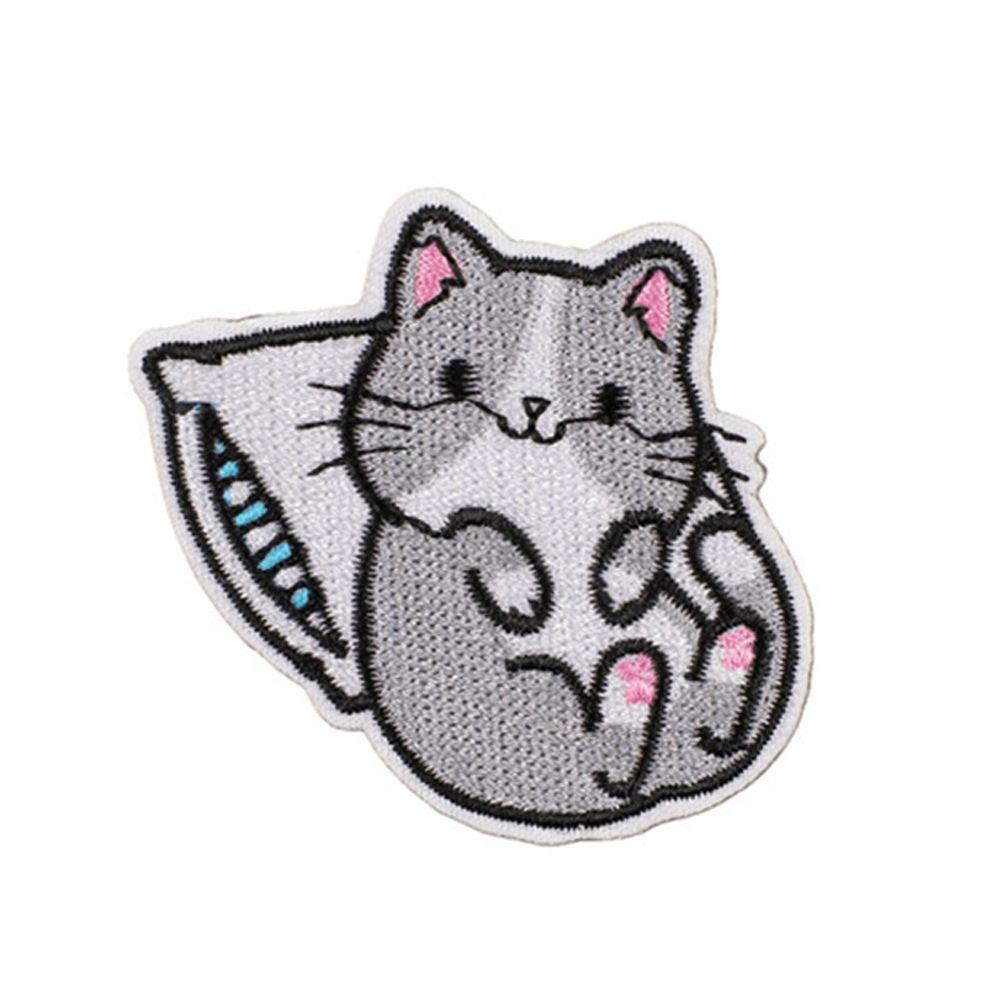 Значки, джинсы, детская одежда, нашивки для одежды, вышивка кота, нашивки с вышивкой кота, аппликации в виде кота