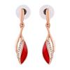 Стильные подвесные серьги Estele из латуни с покрытием из розового золота и красной эмалью для девочек и женщин