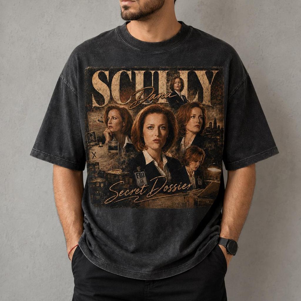 Scully Dana Secret Dossier T-Shirt, X-Files Retro Graphic Tee