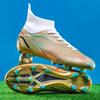 Футбольные бутсы с высоким верхом, мужские и женские кроссовки со сломанными гвоздями, настоящие нескользящие кроссовки для взрослых на траве