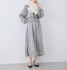 ROPE PICNIC Mon Shiny Pleated Blue Size Perfect for Weddings E'toile Dress, (45), 36,