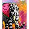 5d Diy Full Round Diamond Painting Cross Stitch "colorful Butterfly Elephant" Embroidery Rhinestone