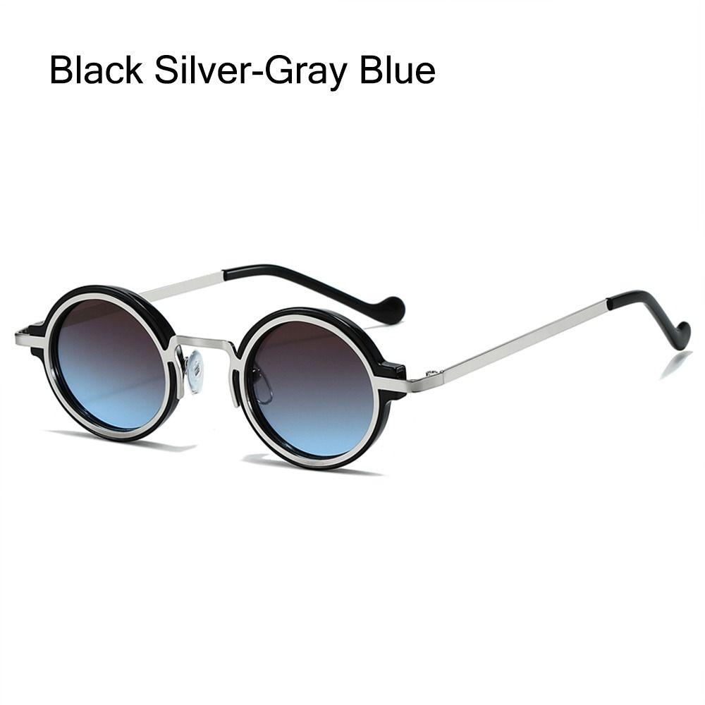 Металлическая оправа Панк Очки Y2K Очки Винтажные Маленькие Круглые Солнцезащитные Очки для Женщин и Мужчин
