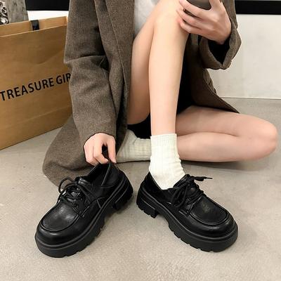 [Armano] Женские лоферы на платформе 2025 весна и осень новые туфли-однопедальки в британском стиле, маленькие кожаные туфли