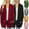 Warm And Chunky Knit Women Cardigan Sleeve Casual Sweater Outwear