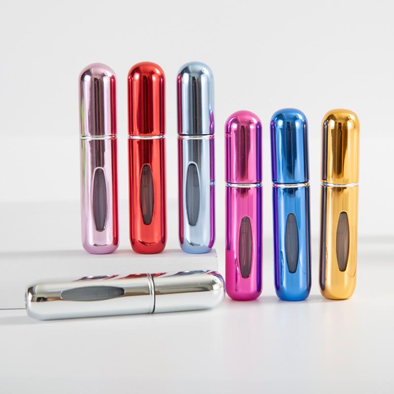Compact 5ml Self-Pump Spray Perfume Bottle with Aluminum Press Design