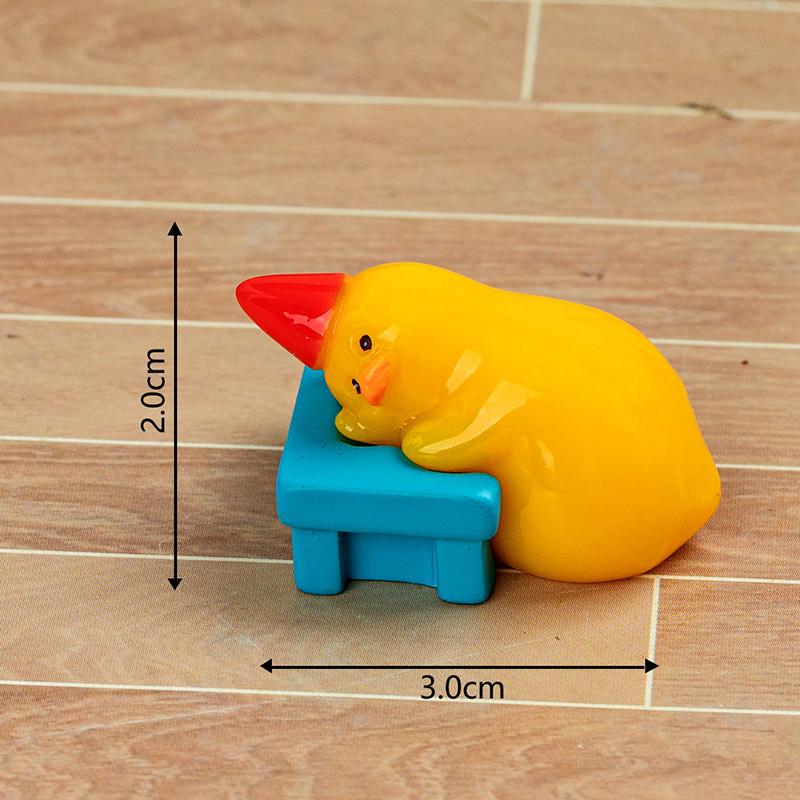 Мультяшная новинка, фигурка утки, милая статуэтка утки, кавайное мини-украшение в виде животного, креативное украшение для дома своими руками, аксессуары, подарки