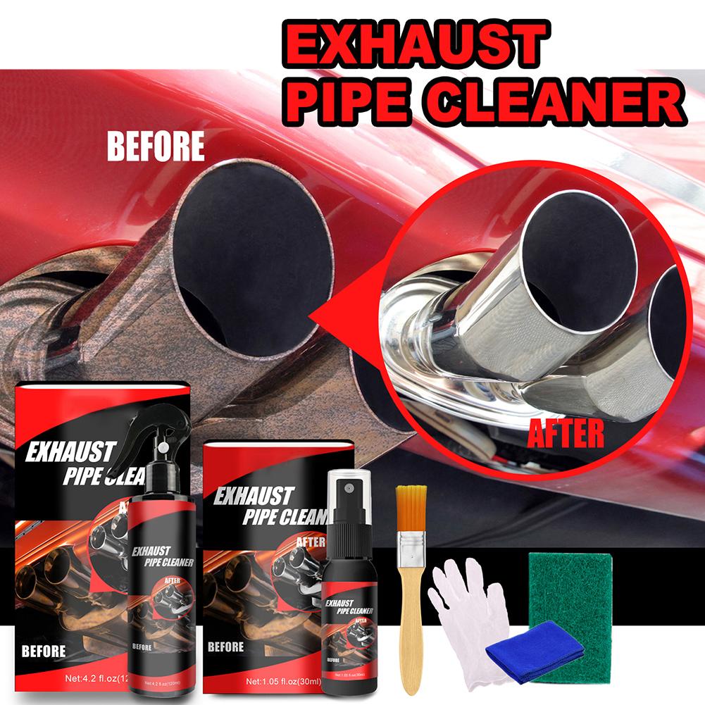 120 мл средство для удаления ржавчины с выхлопной трубы автомобиля мотоцикла очиститель выхлопной трубы с резиновыми перчатками щетка набор инструментов для автообслуживания