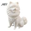 Three-dimensional Dog Statue 3D Printed Cute Pomeranian Figurine, White Twisting Head Puppy Statue, Small Versatile Home Style Accessory Desktop
