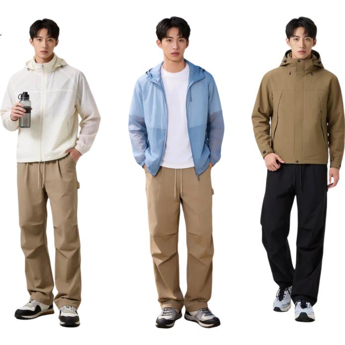GEVAERT Quick-Dry Casual Pants Men's Trousers Summer Lightweight Loose Straight-Leg Versatile Drawstring Paratrooper Pants